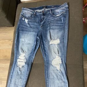 Judy Blue 24W Like New Boyfriend Fit Jeans Bleach Splatter